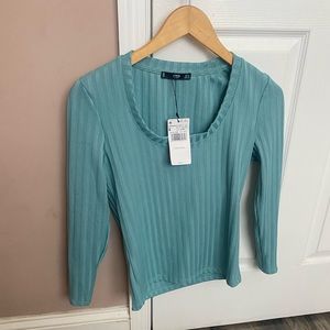 Mango Basics Rib Knit Top